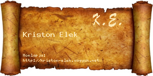 Kriston Elek névjegykártya